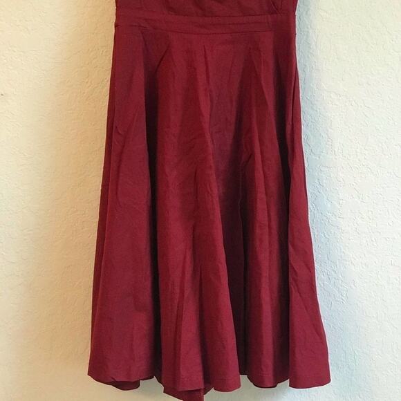 Lindy Bop S red pin up halter dress fit & flare vintage style - Picture 3 of 8